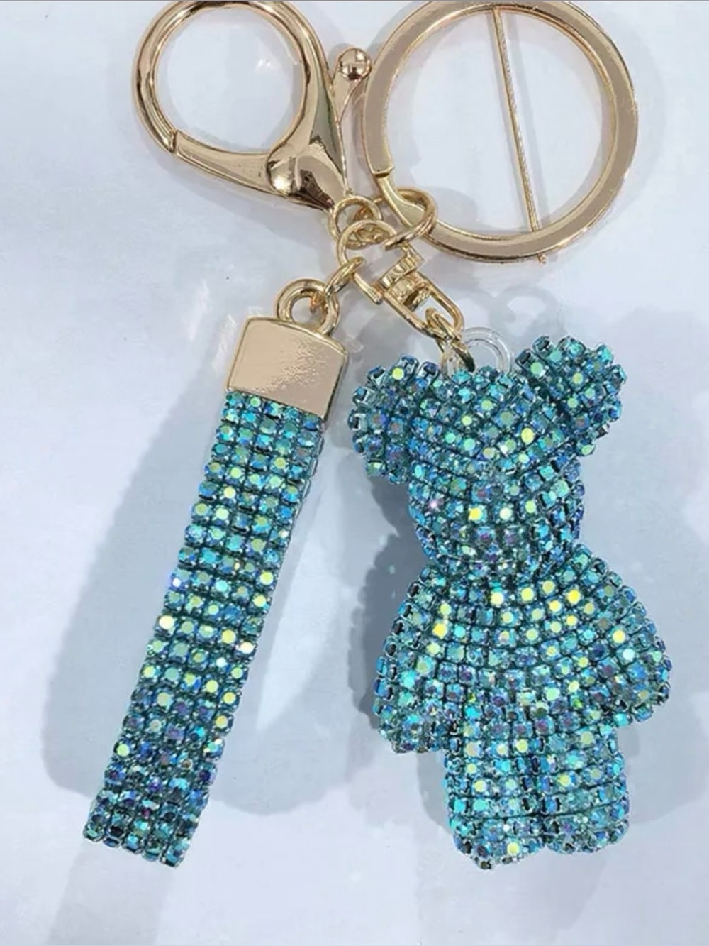 Rhinestone Blue Bear Bagcharm NIP